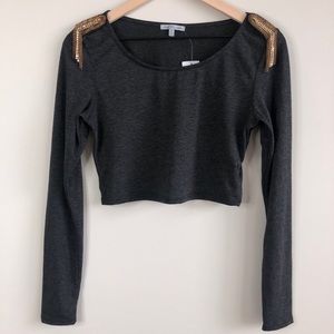 CHARLOTTE RUSSE Grey Crop Top
